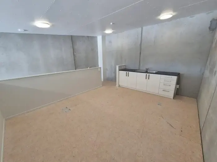 Mezzanine kitchenette cabinetry
